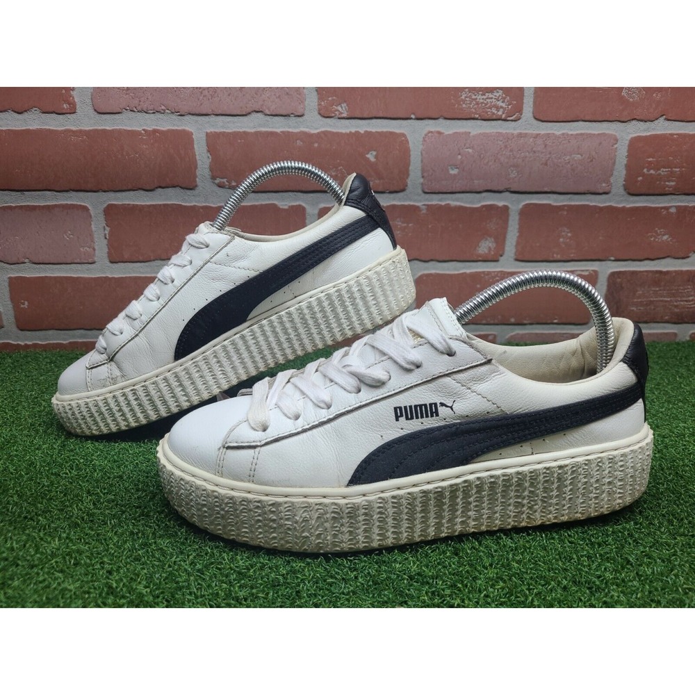 Puma Rihanna Creeper Fenty Leather Traditional‎ White Black 364462 01 Sz 8.5
